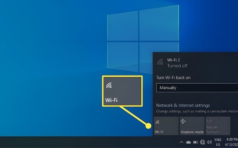 Đảm bảo laptop và tivi kết nối cùng WiFi