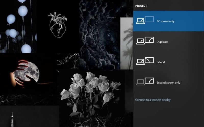 Bạn có thể thay&nbsp;đổi tùy chọn hiển thị&nbsp;bằng cách nhấn&nbsp;nhấn tổ hợp phím Windows + P