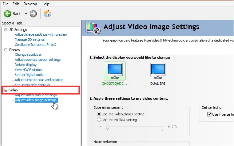 Tính năng Video trong NVIDIA Control Panel