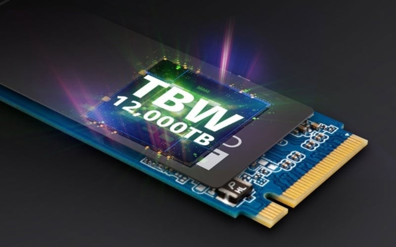 Chỉ số TBW thể hiện tổng lượng dữ liệu tối đa mà ổ cứng có thể ghi trong suốt vòng đời