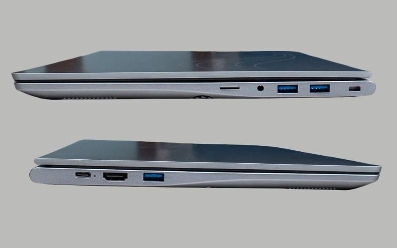 Máy được trang bị USB-C, USB-A, HDMI, microSD và jack 3.5mm, đáp ứng tốt nhu cầu kết nối