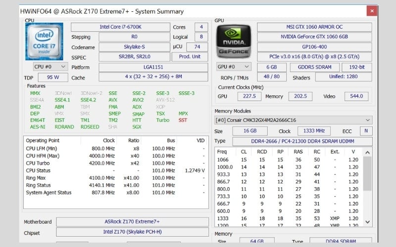 HWiNFO64 là một công cụ giám sát hệ thống chuyên sâu