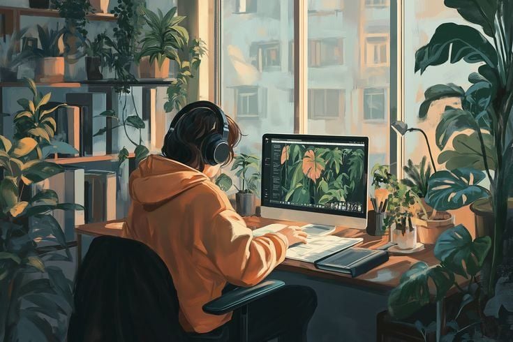 Hình nền máy tính chill theo phong cách Minimalist