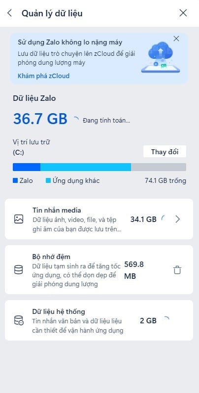 4 bước giải phóng dung lượng Zalo trên máy tính - GEARVN