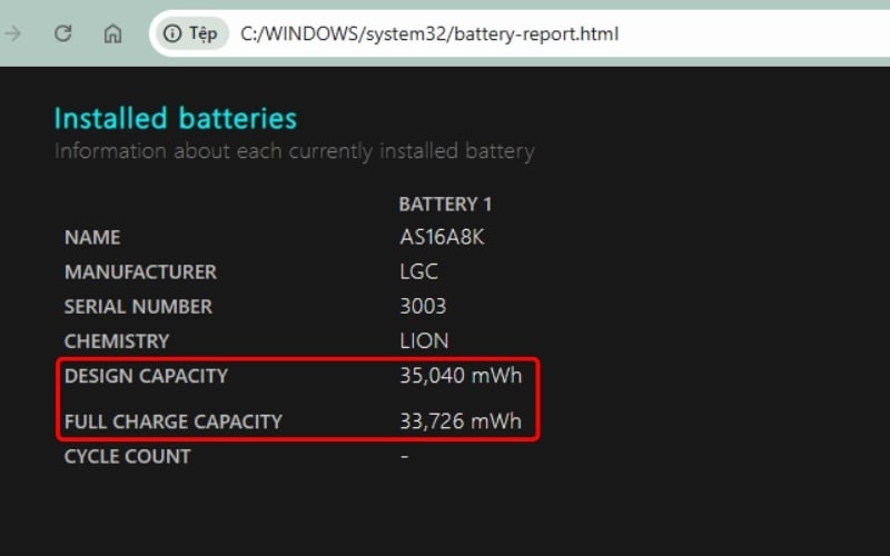 Mở đường dẫn tệp hiện ra để xem báo cáo