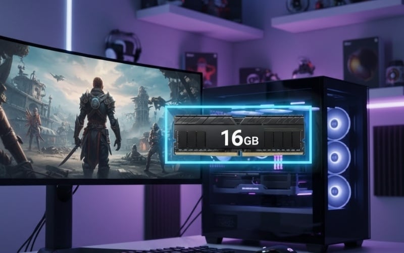 RAM 16GB tối ưu cho hầu hết tựa game AAA