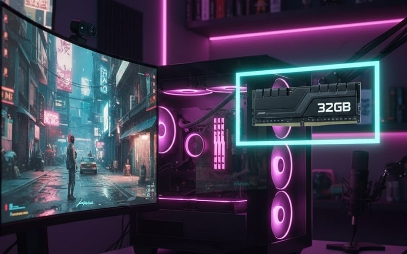 RAM 32GB phù hợp cho các tác vụ chơi game chuyên nghiệp