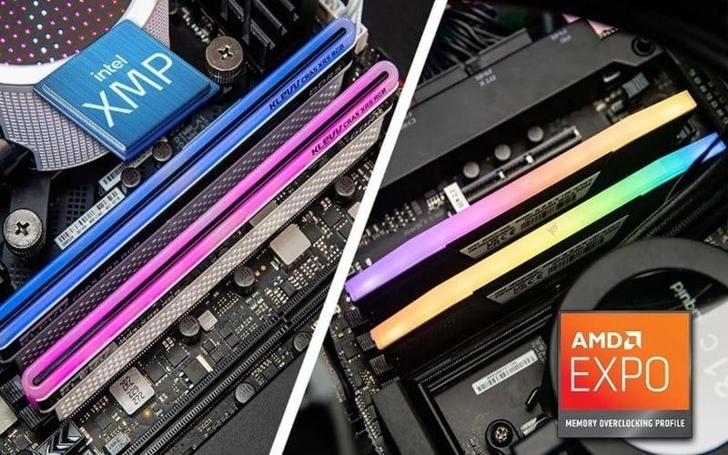 XMP (Intel) và EXPO (AMD) là hai công nghệ ép xung RAM tự động, giúp tận dụng tối đa tốc độ bus