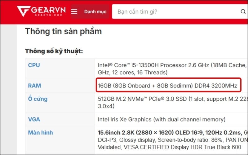 Đọc kỹ bảng thông số kỹ thuật trên website của đơn vị bán hàng