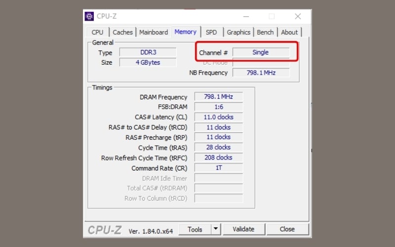 Quan sát dòng Channel # ở góc bên phải giao diện để kiểm tra