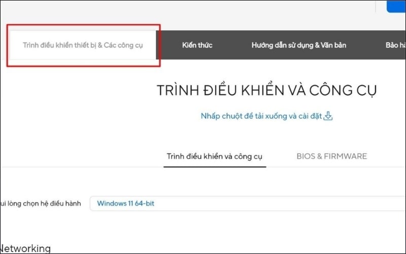 Tải về và cài đặt các driver&nbsp;còn thiếu