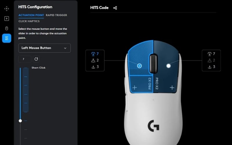 Công nghệ HITS cho phép người dùng thay đổi điểm nhận lệnh của nút bấm theo nhu cầu cá nhân