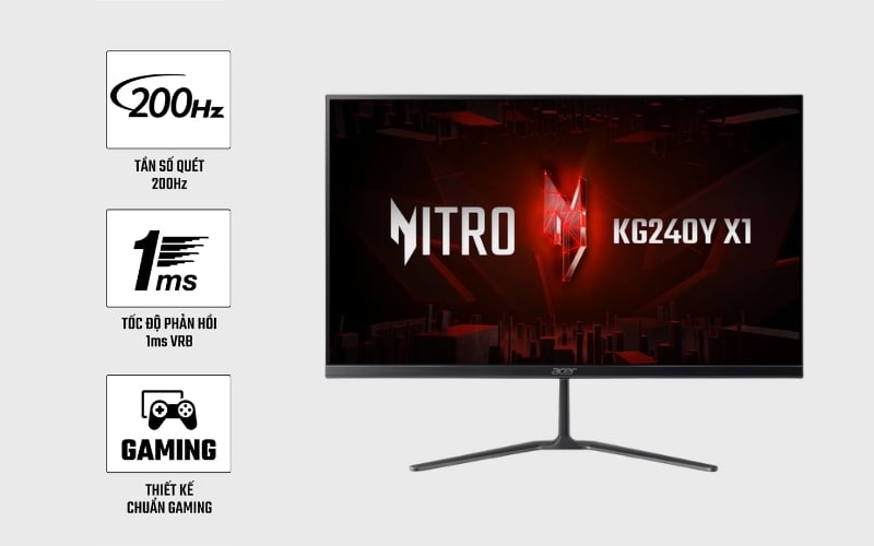 Tần số 200Hz và độ trễ đầu vào thấp phù hợp game thi đấu