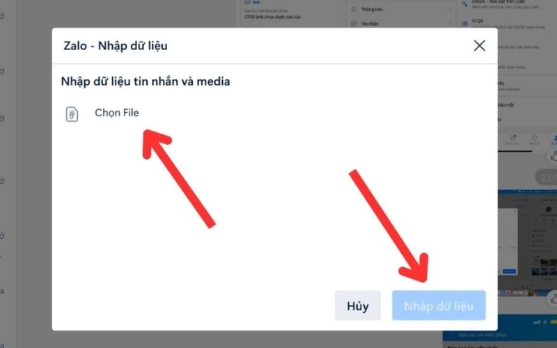 Chọn tệp sao lưu và khôi phục