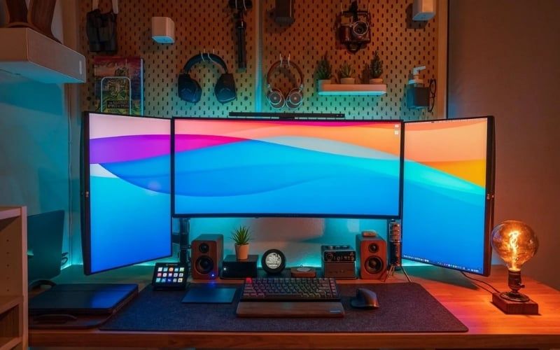 Hệ thống đa màn hình giúp&nbsp;tăng năng suất, hỗ trợ công việc và giải trí tốt hơn