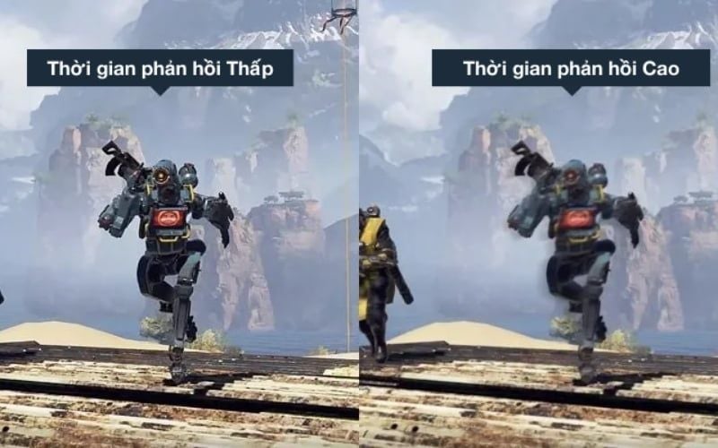 Thời gian phản hồi càng thấp, chuyển động càng rõ và ít nhòe