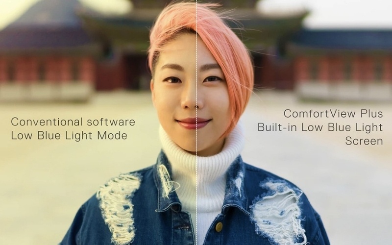 ComfortView Plus giúp giảm ánh sáng xanh có hại mà không làm màn hình bị ám vàng