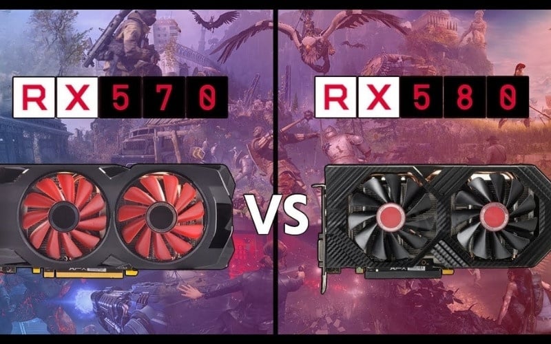 Cả RX 570 và RX 580 đều có bản 4GB và 8GB GDDR5