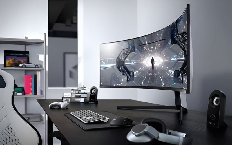 Màn 32:9 nên có độ cong 1000R và hỗ trợ PBP/PIP để tối ưu trải nghiệm