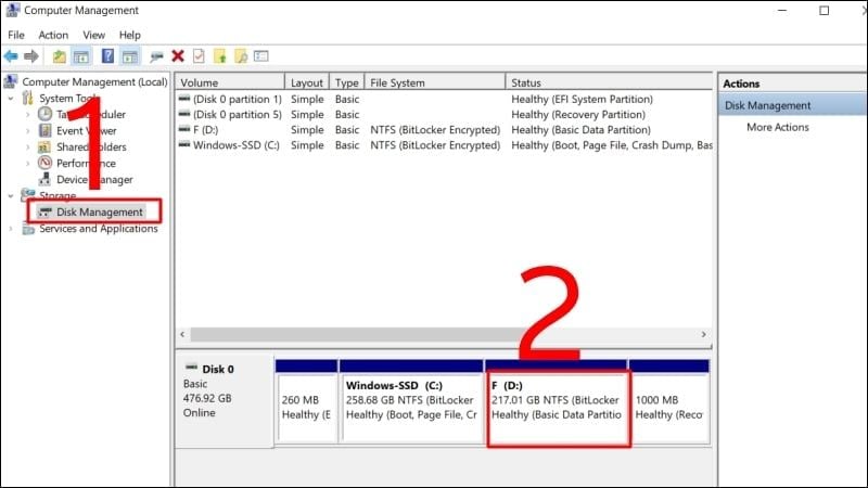 Tìm đến ổ đĩa SSD đang gặp lỗi