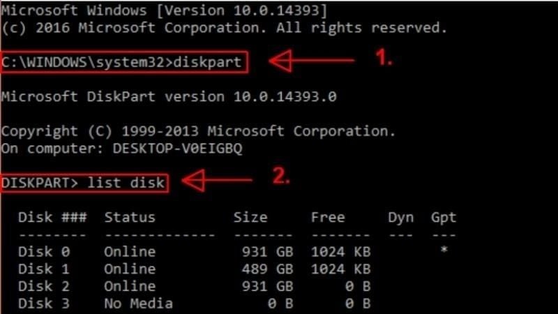 Màn hình sẽ hiển thị danh sách