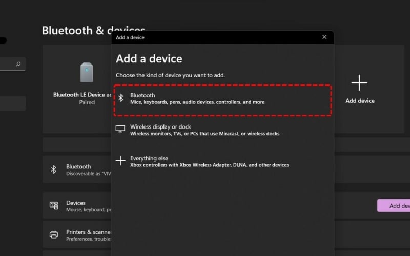 Chọn dòng Bluetooth đầu tiên