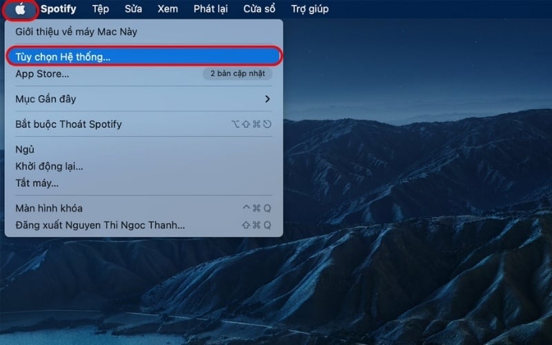 Nhấp vào biểu tượng Apple và chọn&nbsp;System Preferences&nbsp;(Tùy chọn Hệ thống)