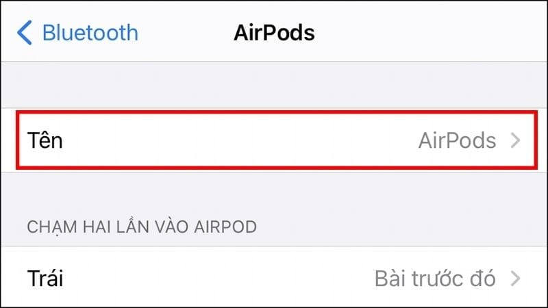Chọn Tên và gõ nội dung mới