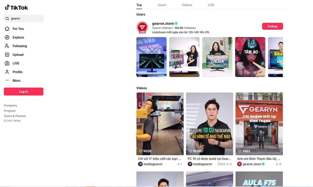 đăng nhập tiktok trên máy tính