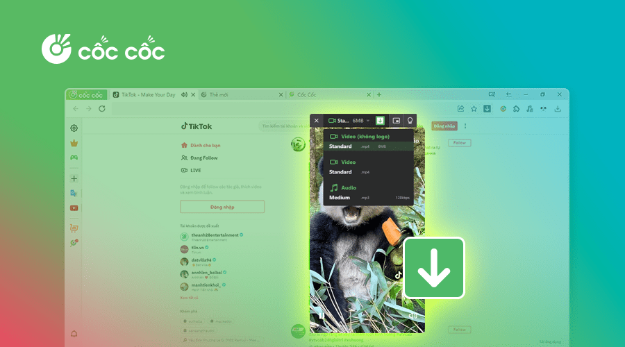 Tận dụng trình duyệt Cốc Cốc tải video trên Tiktok về máy