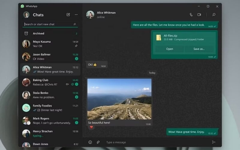 WhatsApp Desktop là ứng dụng cài đặt máy tính, giúp đồng bộ tin nhắn một cách tiện lợi