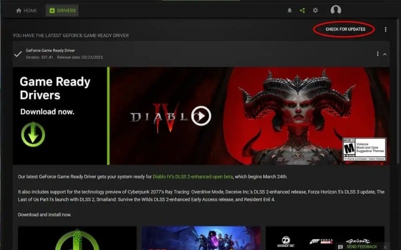 Cập nhật Driver Card đồ họa