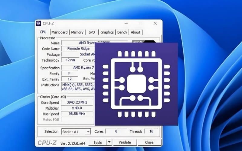 Phần mềm CPU-Z là công cụ hữu ích nhất để xem chi tiết từng thanh RAM