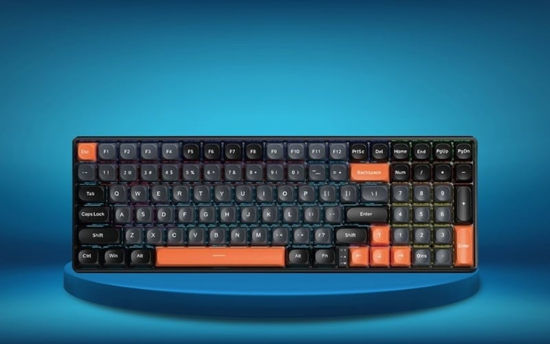 Bàn phím AULA S100 PRO TM (Đen+xám+cam/ Red switch) S100PRO03