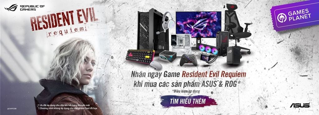 Nhận ngay code Resident Evil Requiem trị giá 1.450.000Đ khi mua sản phẩm linh kiện ASUS hoặc ROG - GEARVN