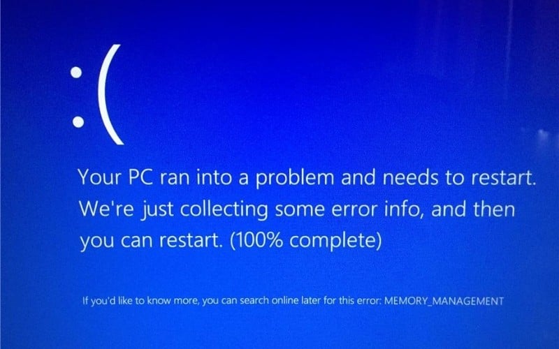Lỗi màn hình xanh khi máy tính bị xung đột RAM
