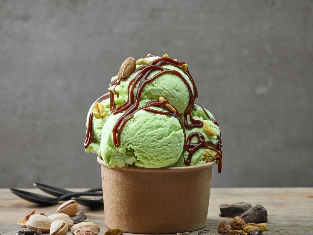 kem matcha cho quán kem cứng