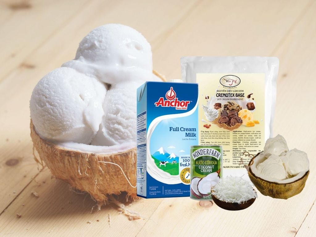 nguyên liệu làm kem sữa dừa