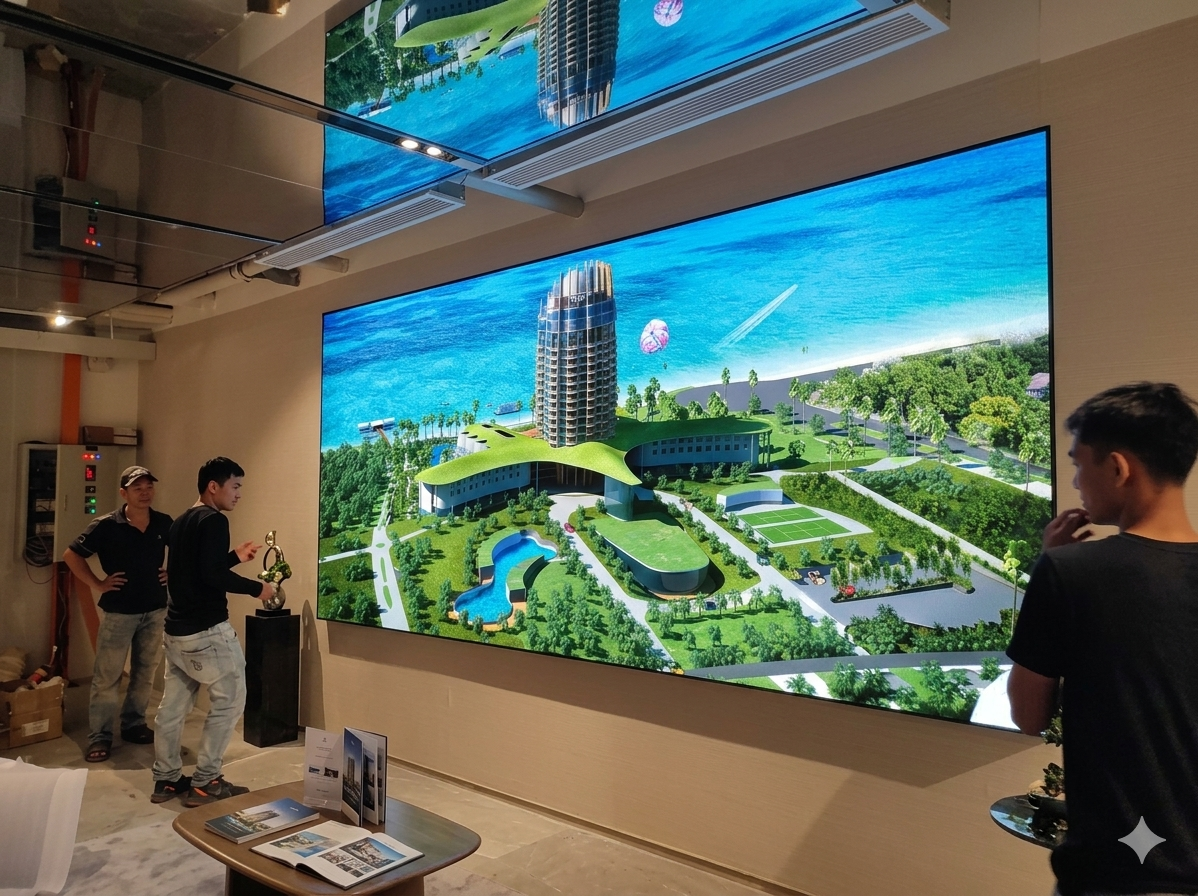 Màn hình LED Lampro LC1.538P tại Gallery BDS tập đoàn Bimgroup