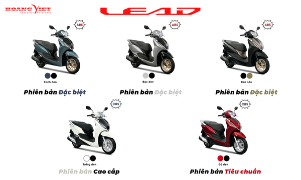 các phiên bản Honda Lead 2026 tiêu chuẩn cao cấp ABS