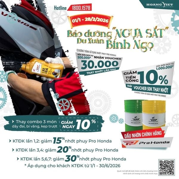 bảo dưỡng xe máy Honda đầu năm 2026 tại HEAD Hoàng Việt