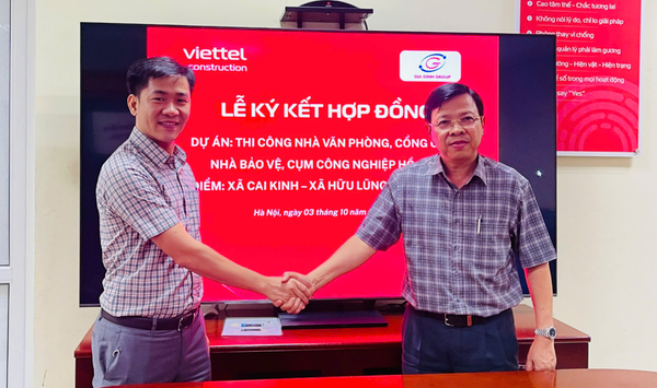 Viettel Construction và Tập đoàn Gia Định ký kết hợp tác thi công các hạng mục tại Cụm Công nghiệp Hồ Sơn 1