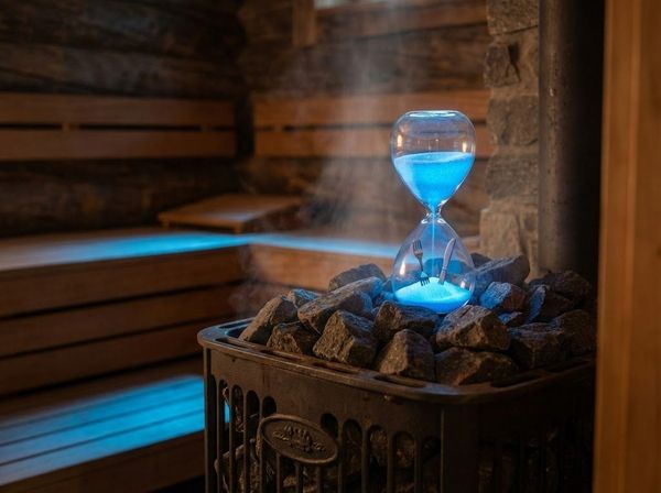 Hình ảnh ẩn dụ kết hợp giữa nhịn ăn gián đoạn và liệu pháp xông hơi nhiệt.