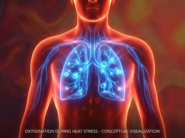 Minh họa phổi nạp đầy oxy năng lượng giúp cơ thể chịu đựng nhiệt độ cao.