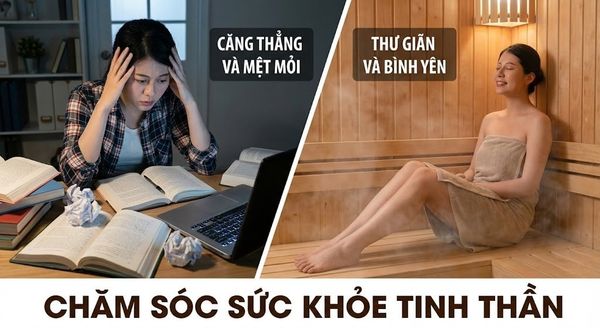 Xông hơi giúp giảm căng thẳng và áp lực học tập cho học sinh sinh viên.