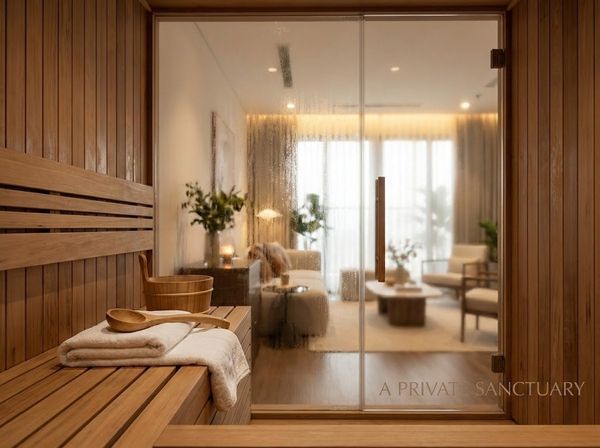 Không gian phòng xông hơi riêng tư và tĩnh lặng ngay trong ngôi nhà Việt.