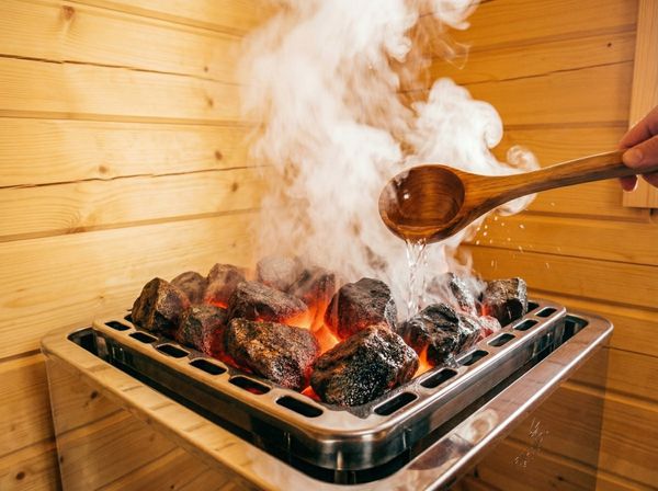 Sức nóng mãnh liệt của đá sauna, tượng trưng cho lò luyện ý chí.