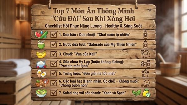 Top 7 đồ ăn sau xông hơi