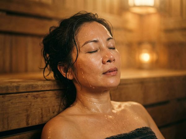 Tận hưởng trải nghiệm thư giãn sâu sắc và cảm giác cơ thể trong phòng xông hơi nóng.