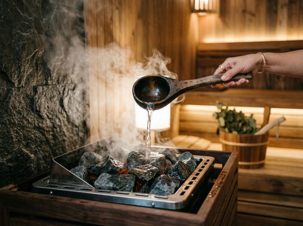 Hơi nóng từ đá sauna tượng trưng cho phương pháp chăm sóc sức khỏe vượt thời gian không bao giờ lỗi mốt.